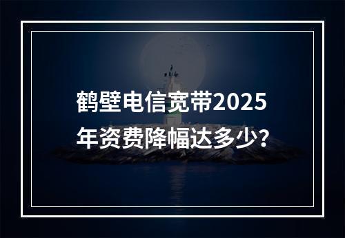 鹤壁电信宽带2025年资费降幅达多少？