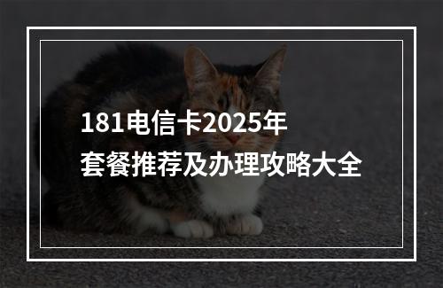 181电信卡2025年套餐推荐及办理攻略大全