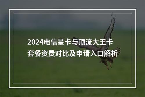 2024电信星卡与顶流大王卡套餐资费对比及申请入口解析