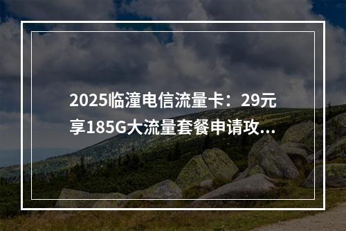 2025临潼电信流量卡：29元享185G大流量套餐申请攻略