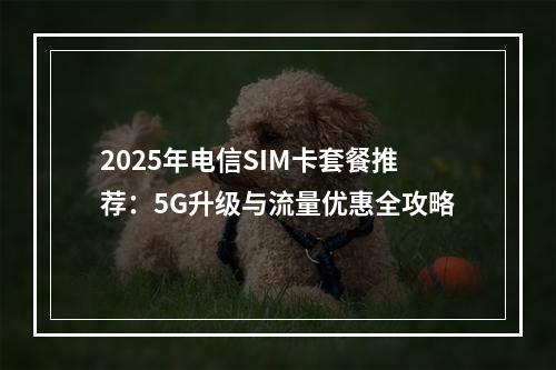 2025年电信SIM卡套餐推荐：5G升级与流量优惠全攻略