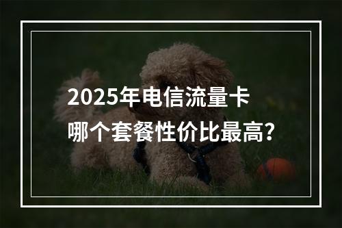 2025年电信流量卡哪个套餐性价比最高？