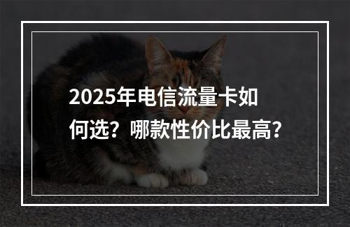 2025年电信流量卡如何选？哪款性价比最高？
