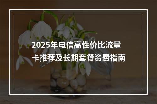 2025年电信高性价比流量卡推荐及长期套餐资费指南