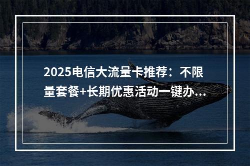 2025电信大流量卡推荐：不限量套餐+长期优惠活动一键办理