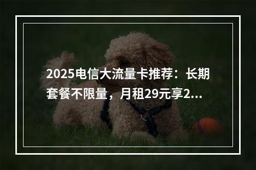 2025电信大流量卡推荐：长期套餐不限量，月租29元享235G