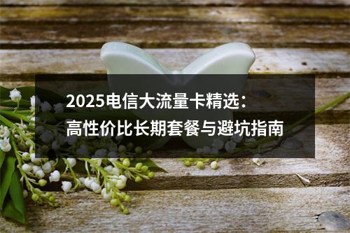 2025电信大流量卡精选：高性价比长期套餐与避坑指南