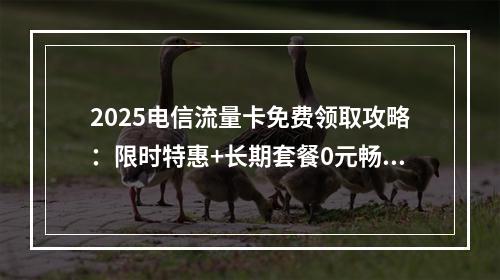 2025电信流量卡免费领取攻略：限时特惠+长期套餐0元畅享