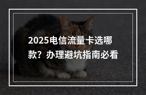2025电信流量卡选哪款？办理避坑指南必看