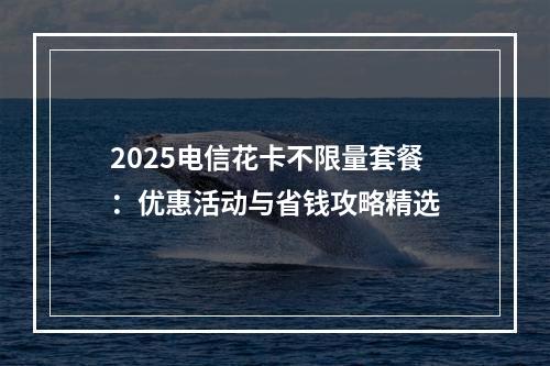 2025电信花卡不限量套餐：优惠活动与省钱攻略精选