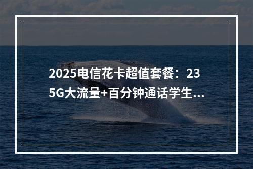 2025电信花卡超值套餐：235G大流量+百分钟通话学生专享