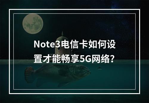 Note3电信卡如何设置才能畅享5G网络？