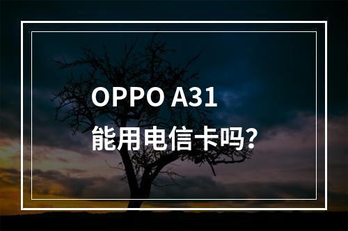 OPPO A31能用电信卡吗？