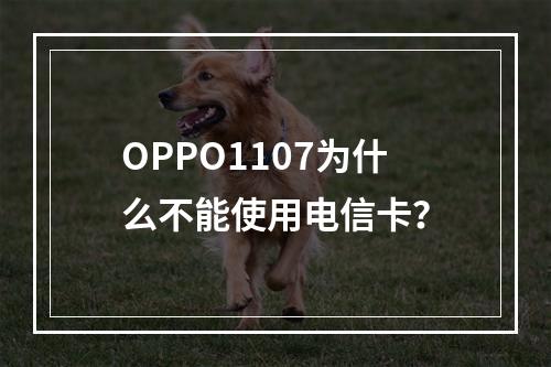 OPPO1107为什么不能使用电信卡？
