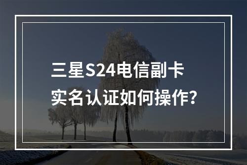 三星S24电信副卡实名认证如何操作？