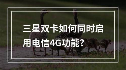 三星双卡如何同时启用电信4G功能？