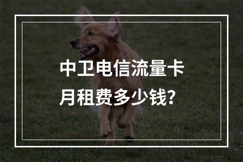 中卫电信流量卡月租费多少钱？