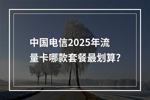 中国电信2025年流量卡哪款套餐最划算？