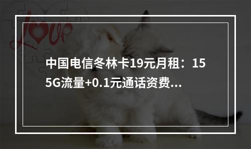 中国电信冬林卡19元月租：155G流量+0.1元通话资费指南