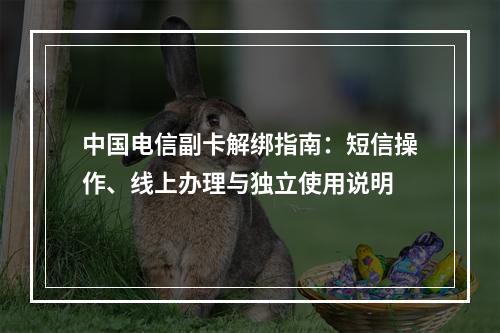 中国电信副卡解绑指南：短信操作、线上办理与独立使用说明