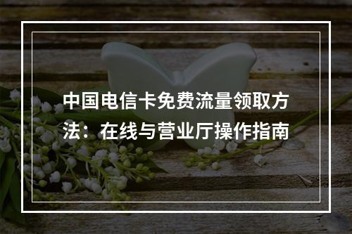中国电信卡免费流量领取方法：在线与营业厅操作指南