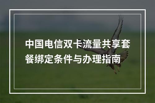 中国电信双卡流量共享套餐绑定条件与办理指南