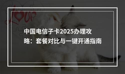 中国电信子卡2025办理攻略：套餐对比与一键开通指南