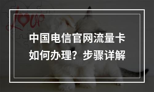 中国电信官网流量卡如何办理？步骤详解