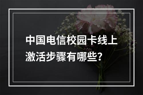 中国电信校园卡线上激活步骤有哪些？