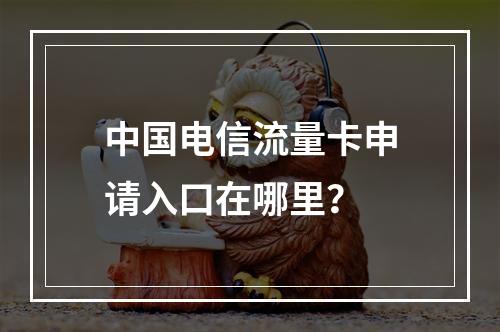 中国电信流量卡申请入口在哪里？