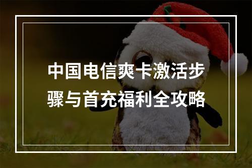 中国电信爽卡激活步骤与首充福利全攻略