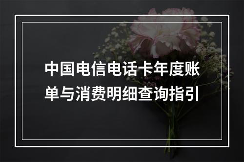 中国电信电话卡年度账单与消费明细查询指引