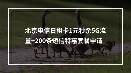 北京电信日租卡1元秒杀5G流量+200条短信特惠套餐申请