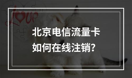 北京电信流量卡如何在线注销？