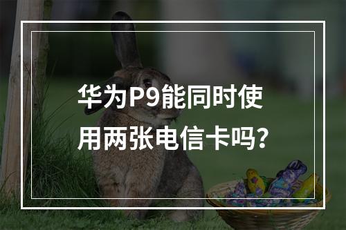 华为P9能同时使用两张电信卡吗？