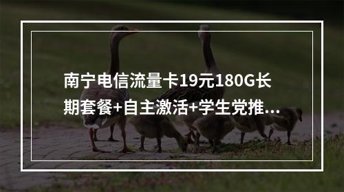 南宁电信流量卡19元180G长期套餐+自主激活+学生党推荐