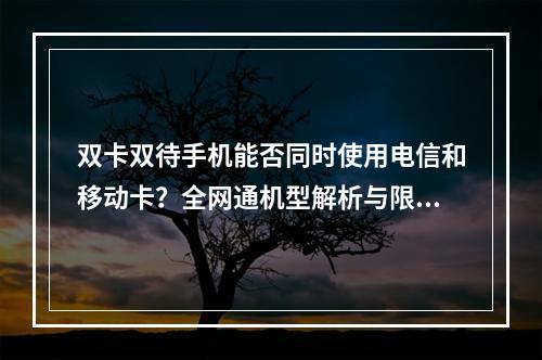 双卡双待手机能否同时使用电信和移动卡？全网通机型解析与限制