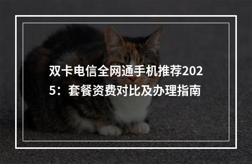 双卡电信全网通手机推荐2025：套餐资费对比及办理指南