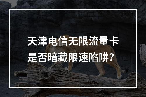 天津电信无限流量卡是否暗藏限速陷阱？