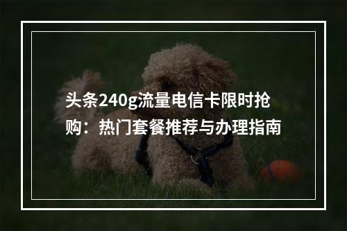 头条240g流量电信卡限时抢购：热门套餐推荐与办理指南