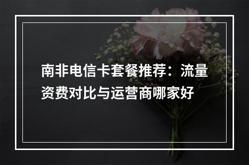 南非电信卡套餐推荐：流量资费对比与运营商哪家好