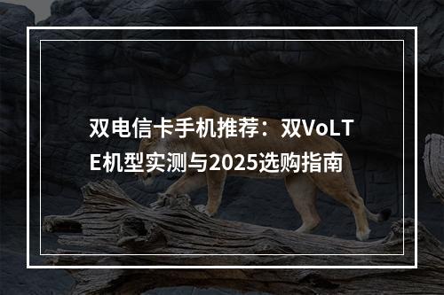 双电信卡手机推荐：双VoLTE机型实测与2025选购指南