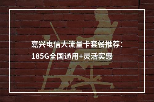 嘉兴电信大流量卡套餐推荐：185G全国通用+灵活实惠