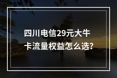 四川电信29元大牛卡流量权益怎么选？