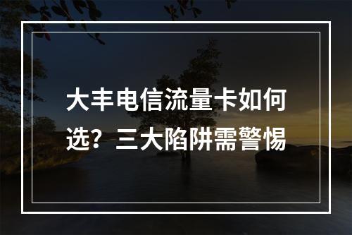 大丰电信流量卡如何选？三大陷阱需警惕