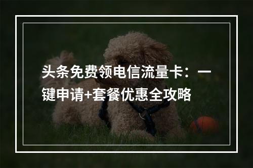 头条免费领电信流量卡：一键申请+套餐优惠全攻略