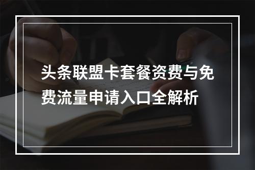 头条联盟卡套餐资费与免费流量申请入口全解析