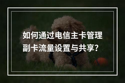 如何通过电信主卡管理副卡流量设置与共享？
