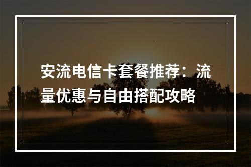 安流电信卡套餐推荐：流量优惠与自由搭配攻略