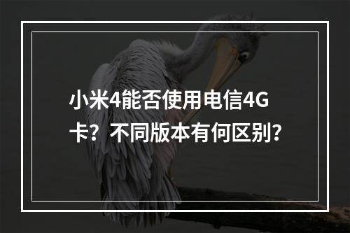 小米4能否使用电信4G卡？不同版本有何区别？
